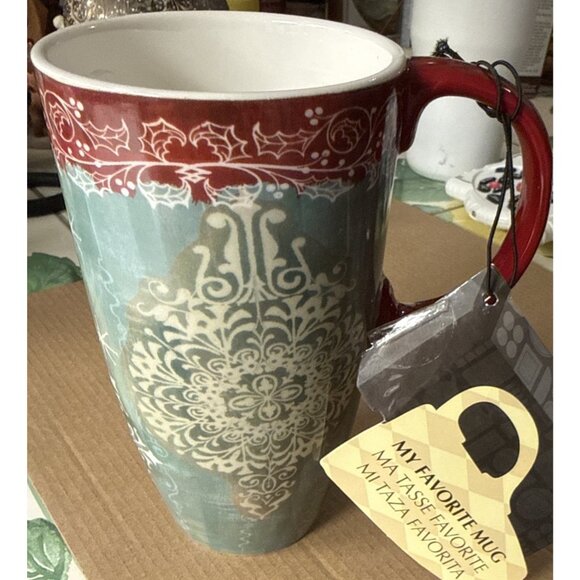 NWT Cypress Home Ceramic Coffee Mug 17 oz New Holiday Wendy Bentley Design - Picture 3 of 8